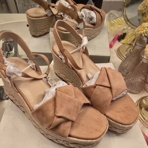 Zara Tan Wedge Sandals